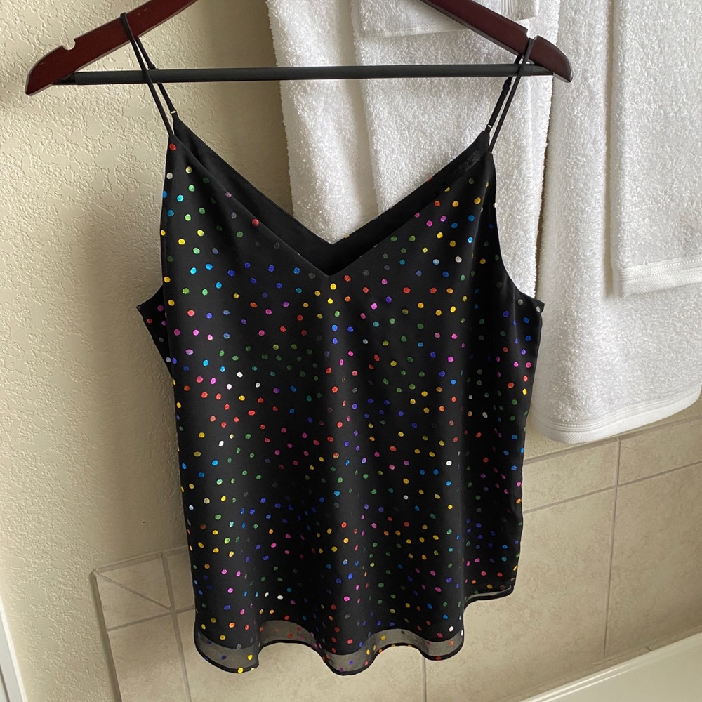 Express rainbow polka dot cami